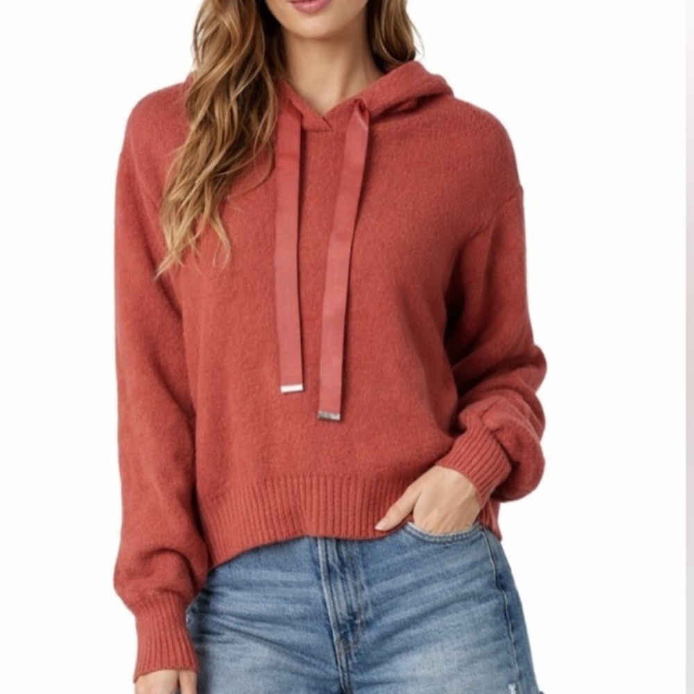 Express Women’s Hooded Sweater Rust‎ Red Medium